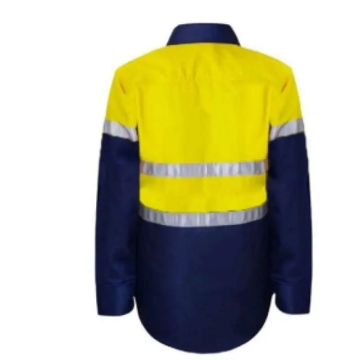 Picture of WorkCraft, Childrens, Shirt, Long Sleeve, Lightweight, Two Tone, Cotton Drill, CSR Reflective Tape